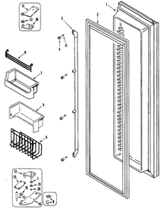 Left Door Diagram and Parts List for EF48BNDBSS  Dacor Refrigerator