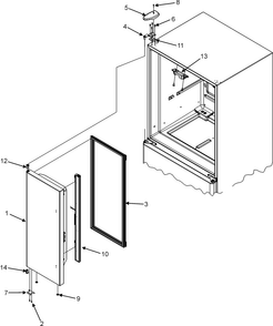 Left Refrigerator Door Diagram and Parts List for EF36BNDFSS  Dacor Refrigerator