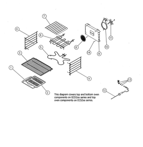 Convection Oven Components Diagram and Parts List for ECD230SCH208V  Dacor Wall Oven