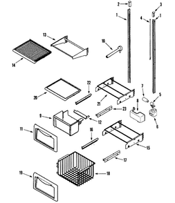 Part Location Diagram of DA81-08476A Samsung SVC-FRAME ICE BIN SHELF;102980,IF48BNDBO