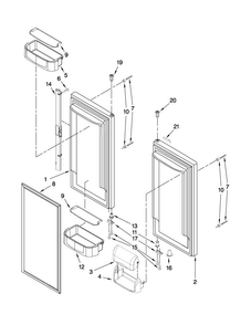 Refrigerator Door Parts Diagram and Parts List for EF36BNNFSSPD  Dacor Refrigerator