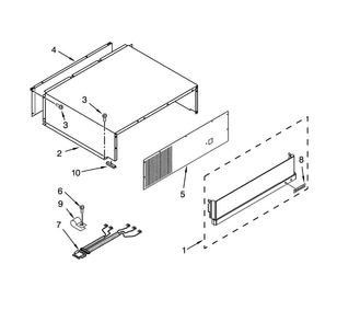 Top Grille & Cover Diagram and Parts List for DYF42BIWS00  Dacor Refrigerator