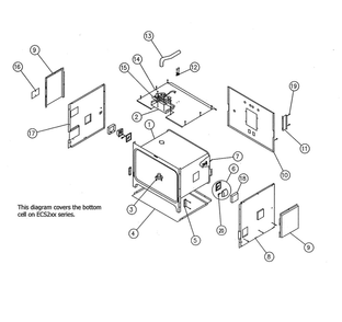 Non-Convection Cell Assembly Diagram and Parts List for ECD230SCH208V  Dacor Wall Oven