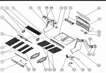 Firebox Diagram and Parts List for EOG303  Dacor Grill Accessories