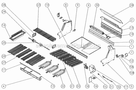 Part Location Diagram of DE81-09117A Samsung SVC-FIREBOX BTM 36