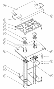 Top Section Diagram and Parts List for EOSB162  Dacor Grill Accessories