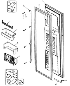 Left Door Diagram and Parts List for EF48BDCBSS  Dacor Refrigerator