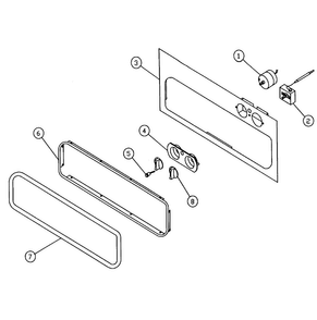 Front Panel Diagram and Parts List for EWO30  Dacor Warming Drawer