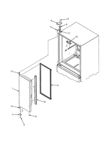 Left Refrigerator Door Diagram and Parts List for EF36BNDFSS  Dacor Refrigerator