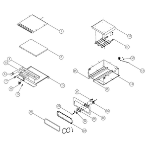 Chassis Assy Diagram and Parts List for TDWO27  Dacor Warming Drawer