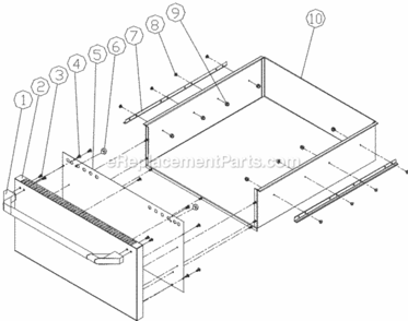 Single Top Drawer Diagram and Parts List for OGC36  Dacor Grill Accessories