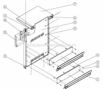 Left Panel Assy. Diagram and Parts List for OGC36  Dacor Grill Accessories