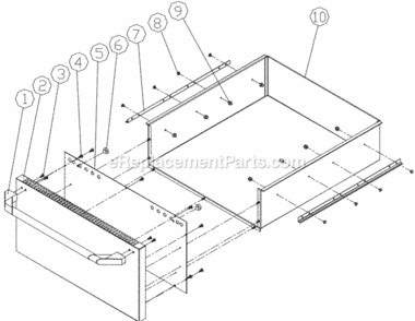 Bottom Drawer Assy. Diagram and Parts List for OGC52  Dacor Grill Accessories