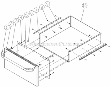 Top Drawer Assy. Diagram and Parts List for OGC52  Dacor Grill Accessories