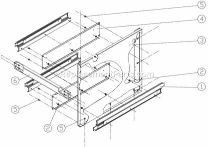 Drawer Divider Assembly Diagram and Parts List for OGC52  Dacor Grill Accessories