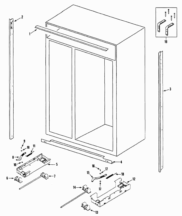 Cabinet Diagram and Parts List for EF48BNDBSS  Dacor Refrigerator