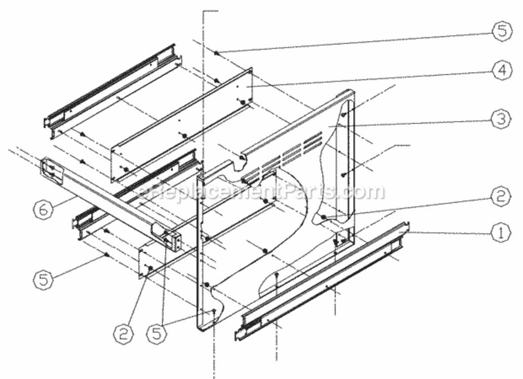 Drawer Divider Assembly Diagram and Parts List for OGC36  Dacor Grill Accessories