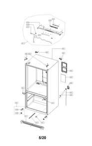 Part Location Diagram of 30114-0105701-00 Daewoo Cover hinge white
