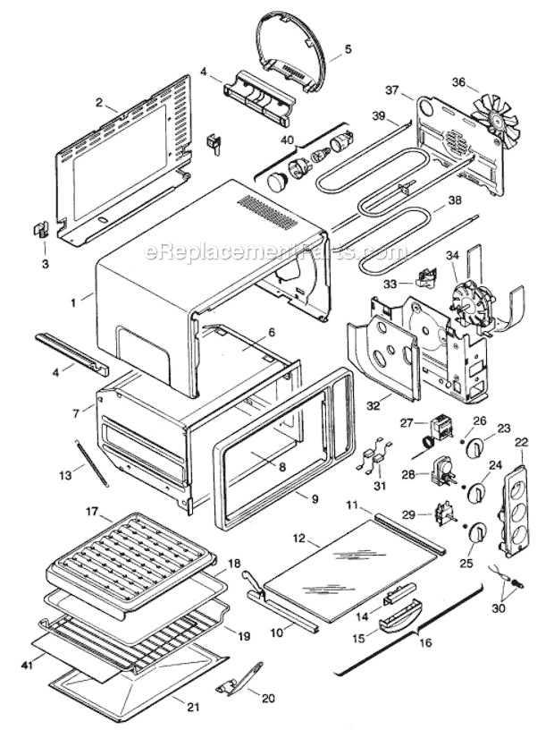 Page A Diagram and Parts List for AS50U  DeLonghi Toaster Oven