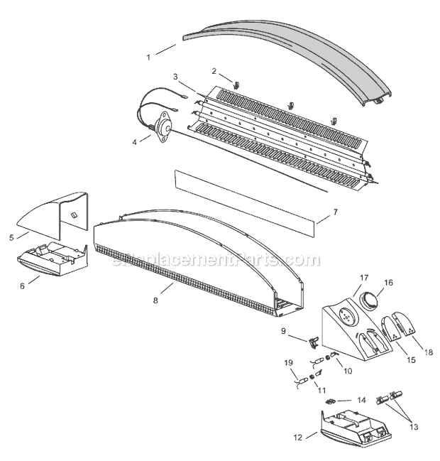 Page A Diagram and Parts List for BBH100  DeLonghi Heater