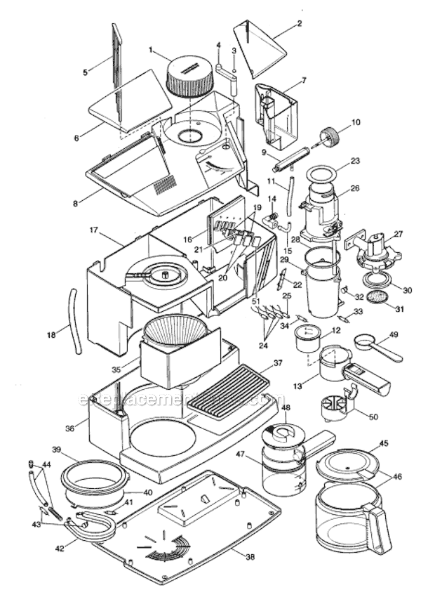 Page A Diagram and Parts List for BCO80IU  DeLonghi Coffee Maker