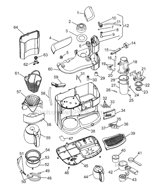Page A Diagram and Parts List for BCO90  DeLonghi Coffee Maker