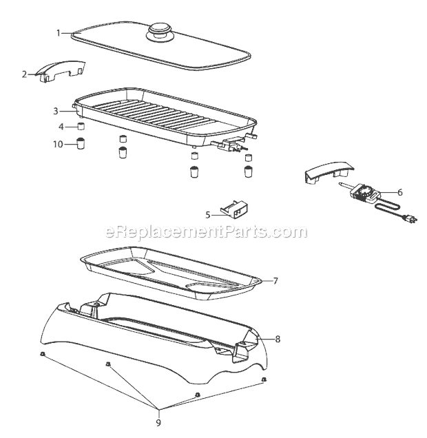 Page A Diagram and Parts List for BG24  DeLonghi Grill