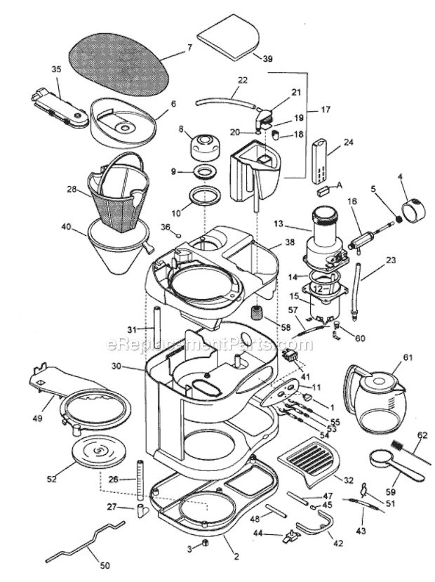 Page A Diagram and Parts List for CC80IU  DeLonghi Coffee Maker