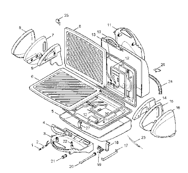 Page A Diagram and Parts List for CG236  DeLonghi Grill