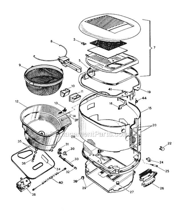 Page A Diagram and Parts List for D15  DeLonghi Deep Fryer