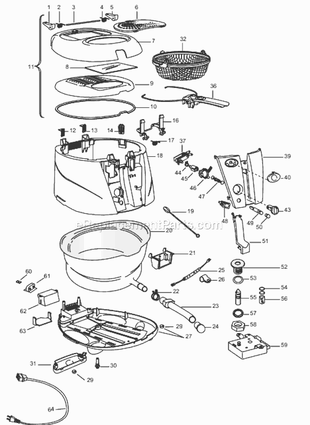Page A Diagram and Parts List for D882UX  DeLonghi Deep Fryer