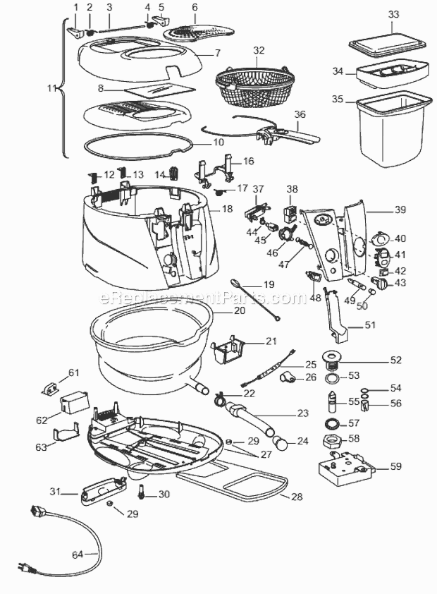 Page A Diagram and Parts List for D895UX  DeLonghi Deep Fryer