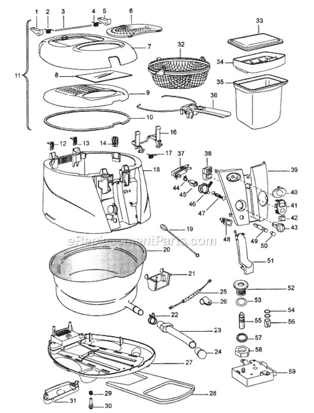 Page A Diagram and Parts List for D895  DeLonghi Deep Fryer