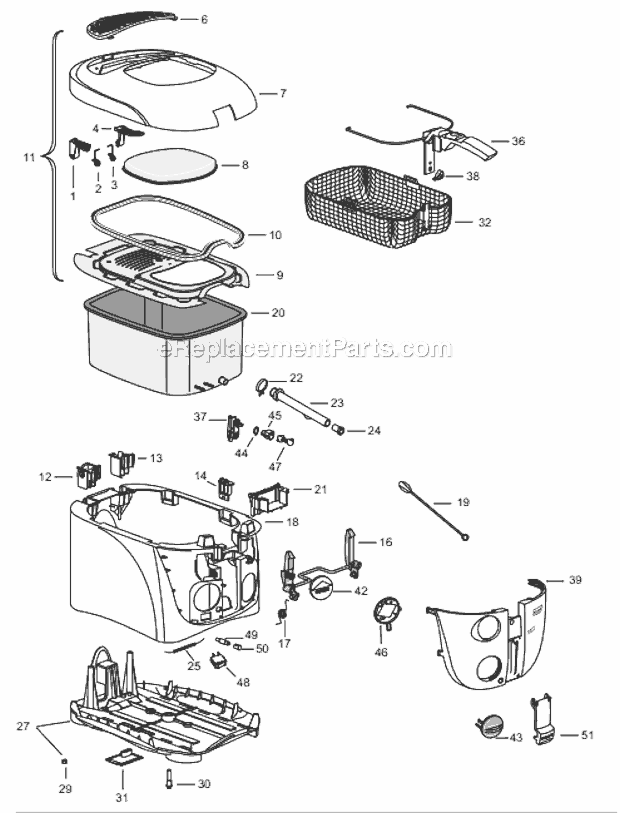 Page A Diagram and Parts List for D986U  DeLonghi Deep Fryer