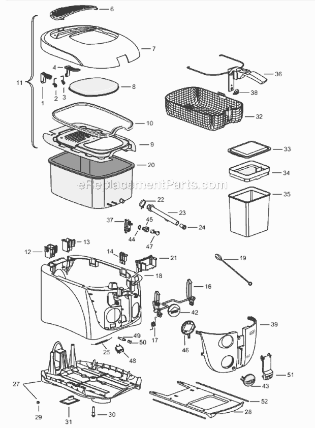 Page A Diagram and Parts List for D996  DeLonghi Deep Fryer