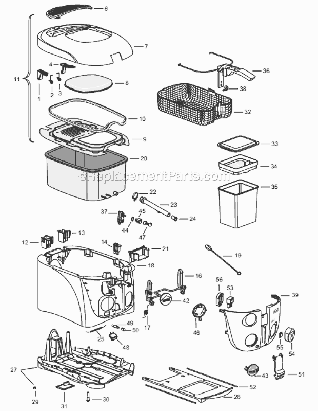 Page A Diagram and Parts List for D999  DeLonghi Deep Fryer