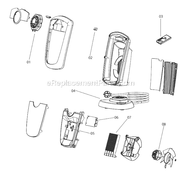Page A Diagram and Parts List for DCH4590ER  DeLonghi Heater