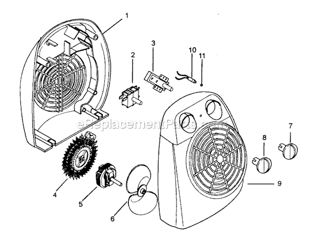 Page A Diagram and Parts List for DFH232  DeLonghi Heater