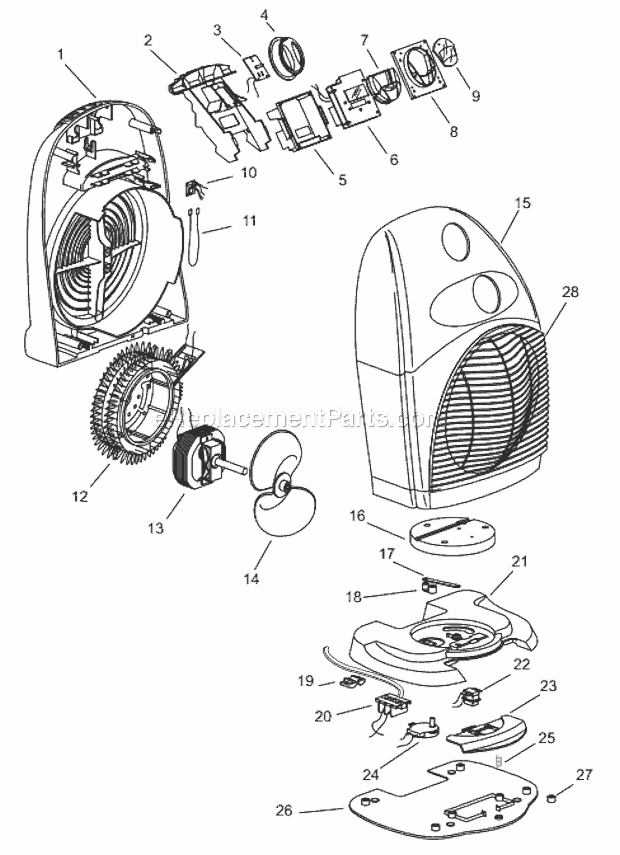 Page A Diagram and Parts List for DFH480M  DeLonghi Heater