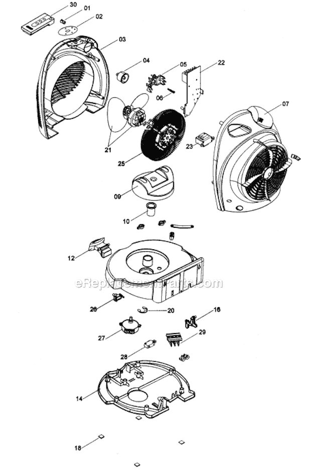 Page A Diagram and Parts List for DFH550R  DeLonghi Heater