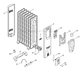 Page A Diagram and Parts List for 6708EK  DeLonghi Heater