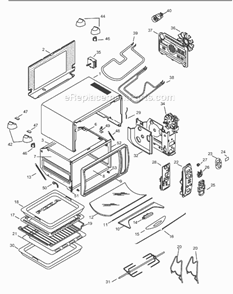 Page A Diagram and Parts List for AD1099WS  DeLonghi Toaster Oven