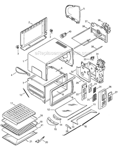 Page A Diagram and Parts List for AD679W  DeLonghi Toaster Oven