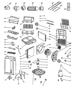 A/C Parts Diagram and Parts List for PACN130HPE  DeLonghi Air Conditioner
