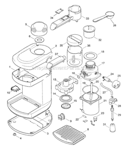 Part Location Diagram of 5513200419 DeLonghi Gasket