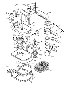 Page A Diagram and Parts List for BAR8IU  DeLonghi Coffee Maker