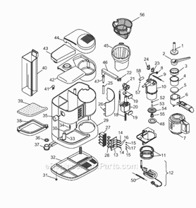 Part Location Diagram of 511876 DeLonghi Tco 192