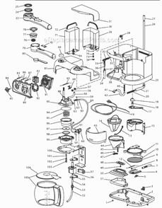 Part Location Diagram of 5132100100 DeLonghi Heating Element