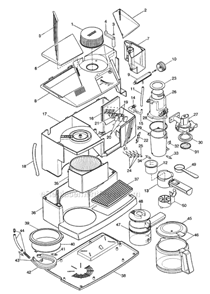 Part Location Diagram of EE1081 DeLonghi Lever