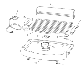 Page A Diagram and Parts List for BG16  DeLonghi Grill